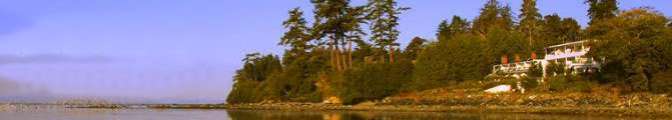 Sooke Harbour House from Whiffen Spit